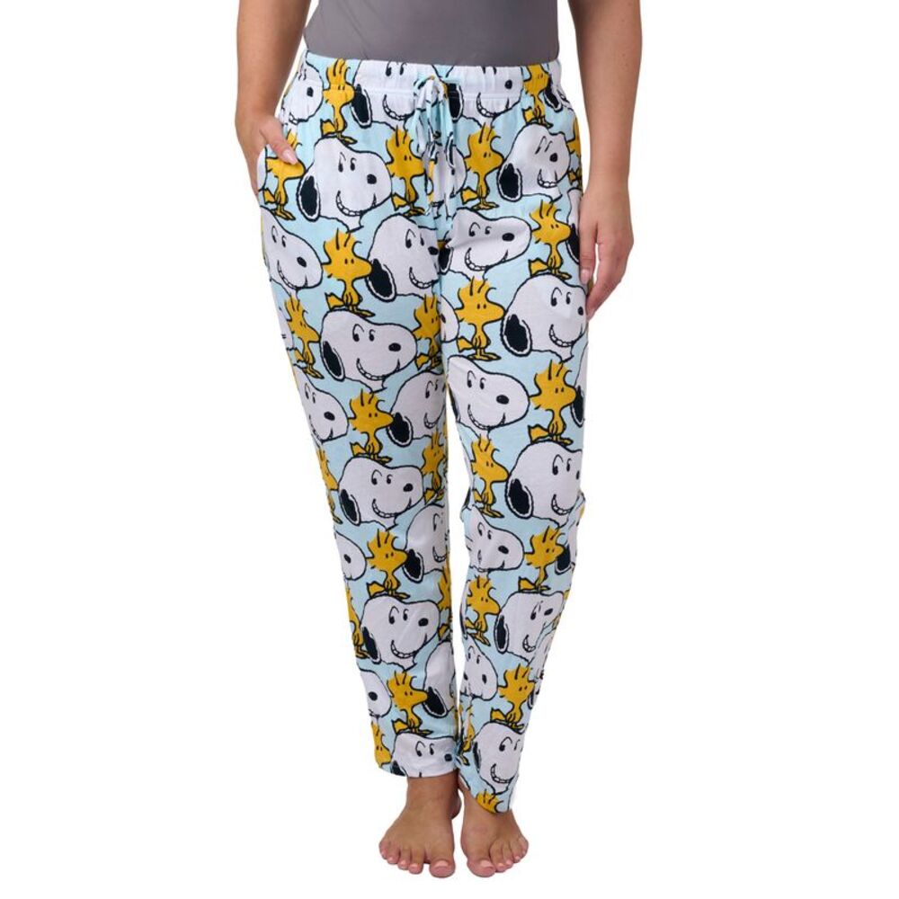 New Peanuts Snoopy Women's Pajama Pants, Allover Print Sleep Lounge Bottoms